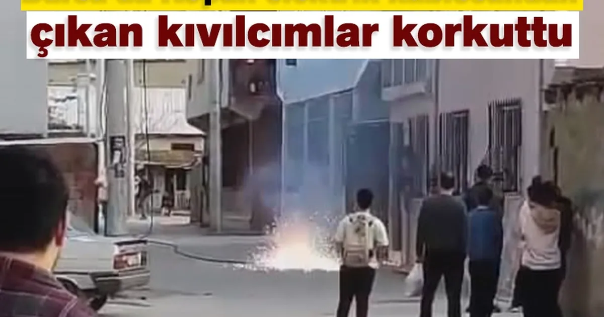 Bursada Kopan elektrik kablosundan çıkan kıvılcımlar korkuttu ŞehirMedya