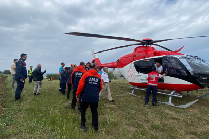 Ormanlık alanda kaybolan yaşlı kadın helikopterle kurtarıldı   