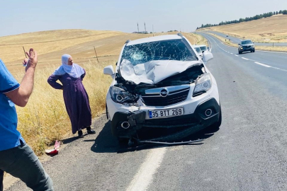 Yol kenarında oturan 2 kişiye otomobil çarptı 