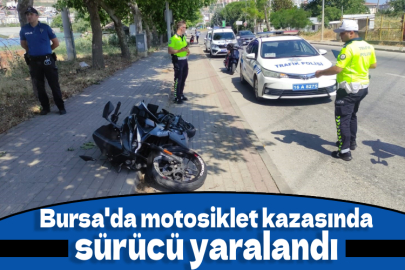 Bursa'da motosiklet kazasında sürücü yaralandı