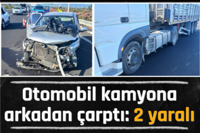 Otomobil kamyona arkadan çarptı: 2 yaralı