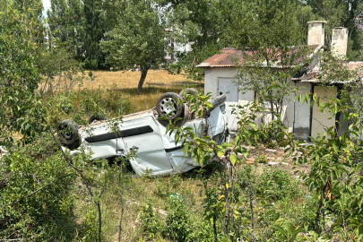 Ölüm virajında takla attı, 1 yaralı