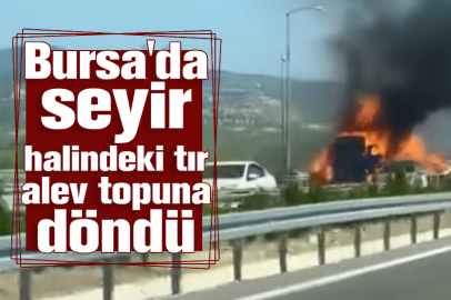 Bursa'da seyir halindeki tır alev topuna döndü