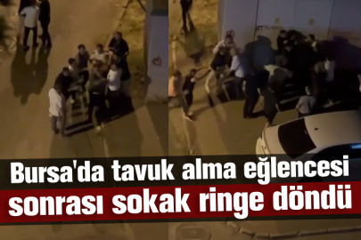 Bursa'da tavuk alma eğlencesi sonrası sokak ringe döndü