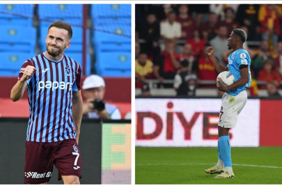 Trabzonspor'un hücumdaki en etkili oyuncuları Banza ve Visca