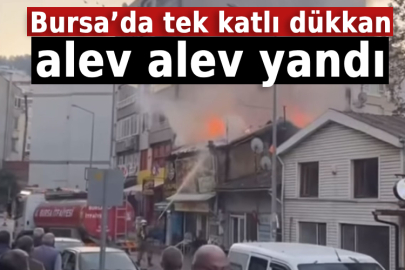 Bursa’da tek katlı dükkan alev alev yandı