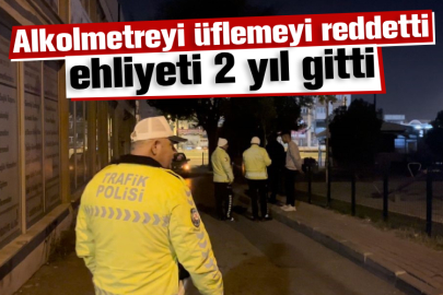 Bursa'da alkolmetreyi üflemeyi reddetti ehliyeti 2 yıl gitti