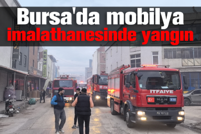 Bursa'da mobilya imalathanesinde yangın