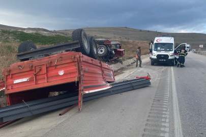 Parçalanan traktörden sağ kurtuldu