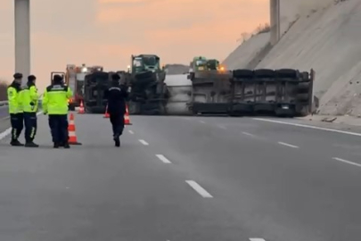 Tanker devrildi, Bursa İzmir otobanı trafiğe kapandı