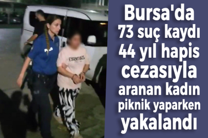 Bursa'da 73 suç kaydı 44 yıl hapis cezasıyla aranan kadın piknik yaparken yakalandı